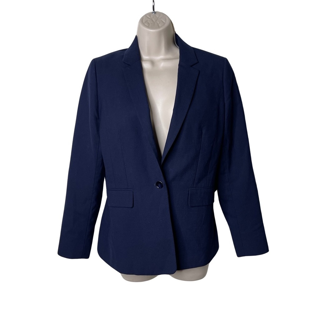 Reiss Navy Blue One Button Wool Blazer sz 6 - Picture 1 of 8